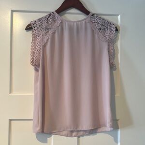 Elegant Lace Sleeve Blouse - Light Pink